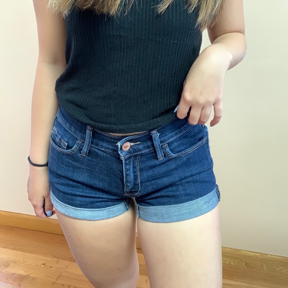 low rise denim shorts size 00